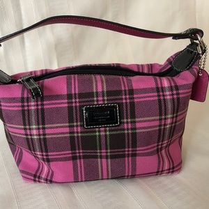 Coach pink plaid purse